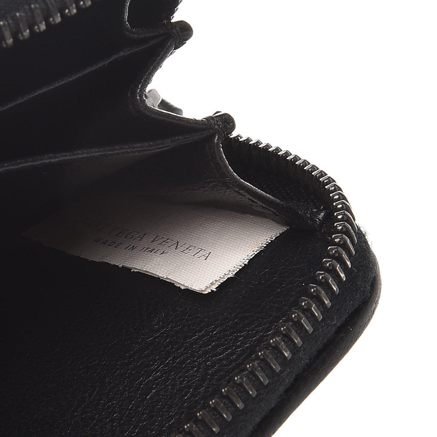 Nappa Intrecciato Zip Around Coin Purse Black
