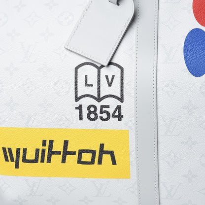 Louis Vuitton Monogram Logo Keepall Bandouliere 50 White 19 of 19