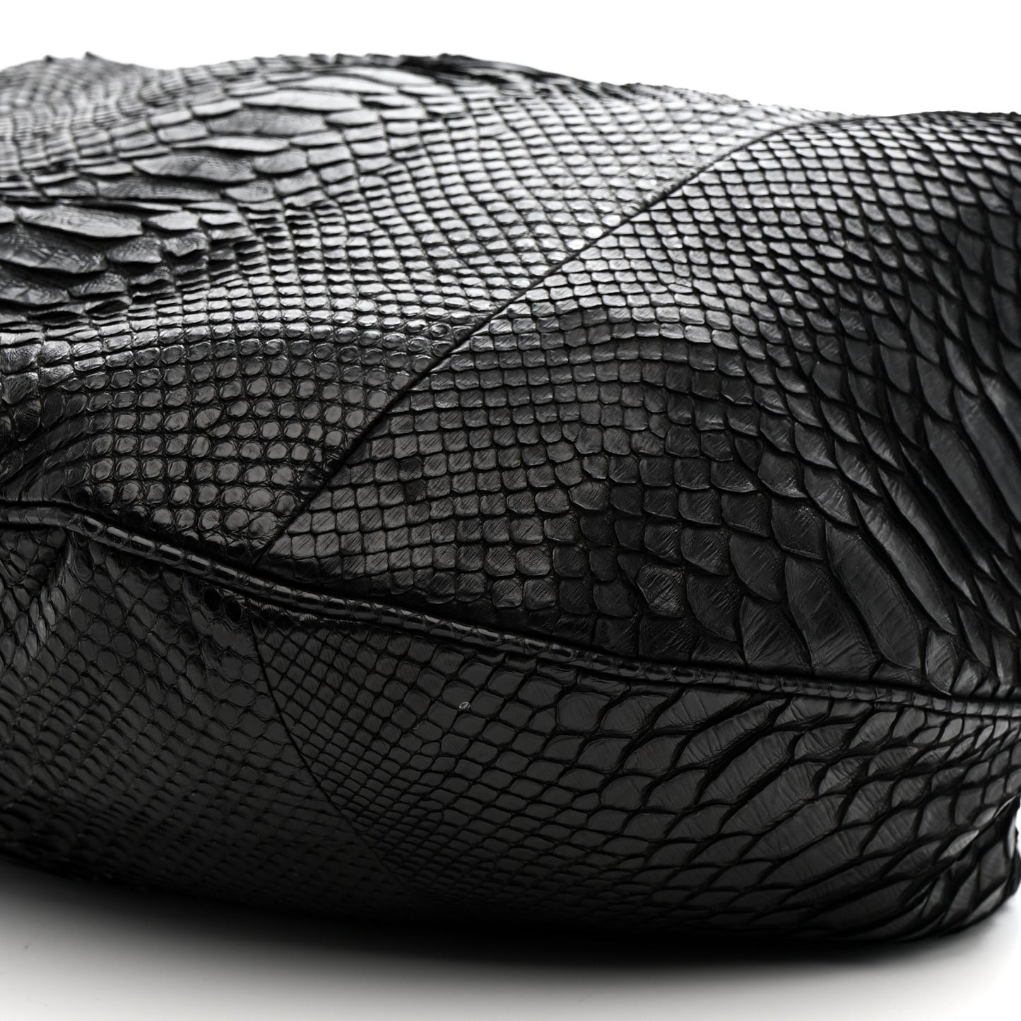 Snakeskin Rock and Chain Hobo Black
