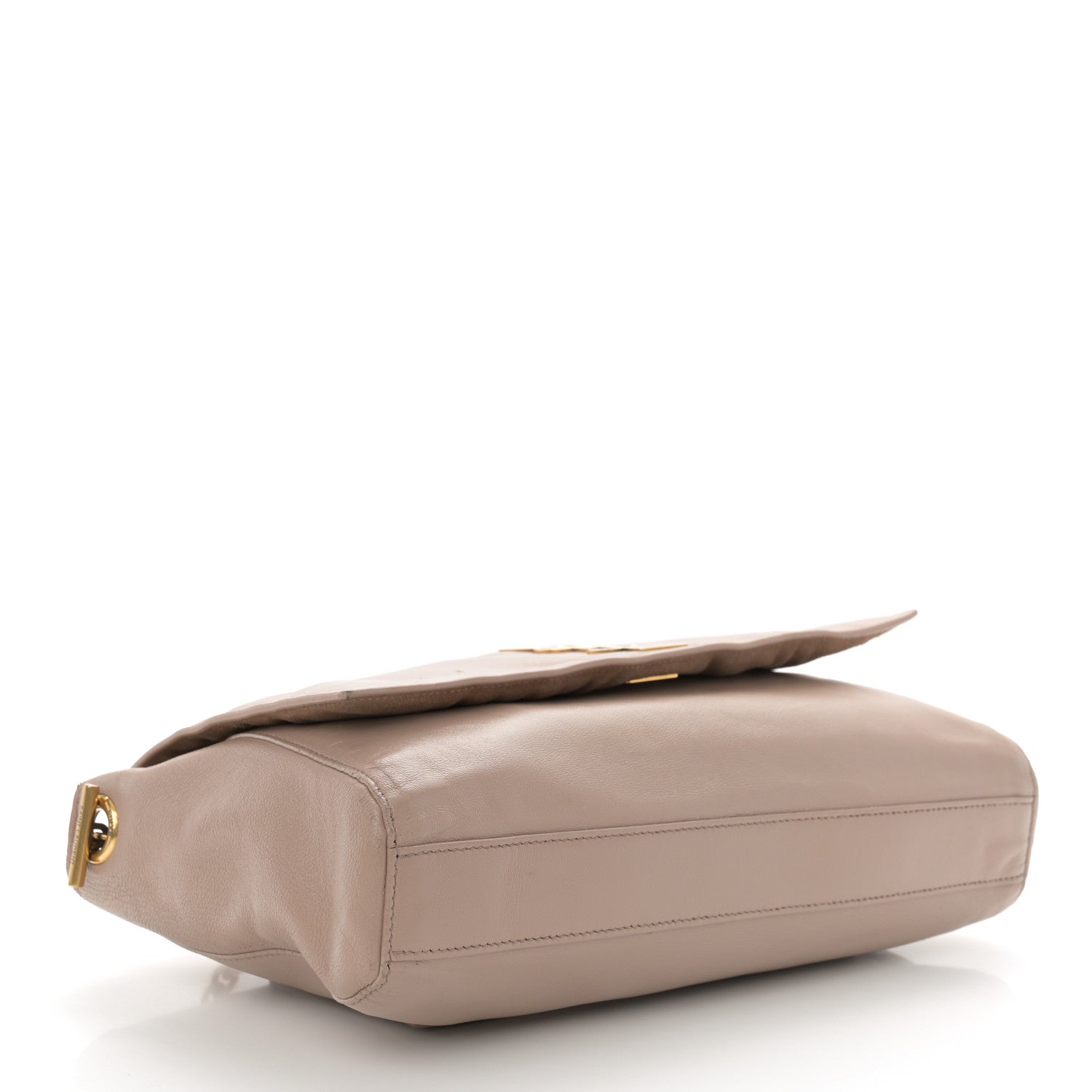 Saint Laurent Smooth Calfskin Suede Medium Reversible Monogram Kate Satchel Taupe 7 of 17