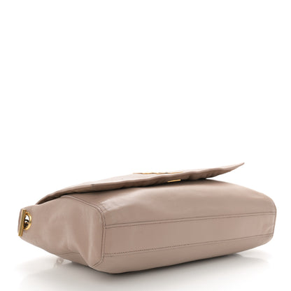 Saint Laurent Smooth Calfskin Suede Medium Reversible Monogram Kate Satchel Taupe 7 of 17