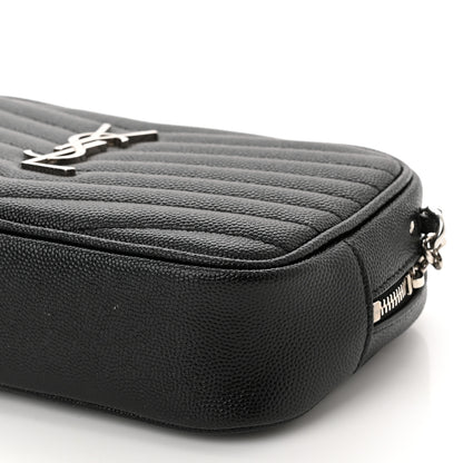 Saint Laurent Grain De Poudre Matelasse Monogram Mini Lou Camera Bag Black 10 of 11
