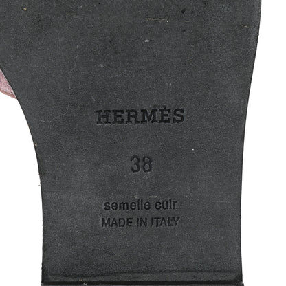 Hermes Suede Goatskin Crystal Powder Oran Sandals 38 Rose 6 of 12