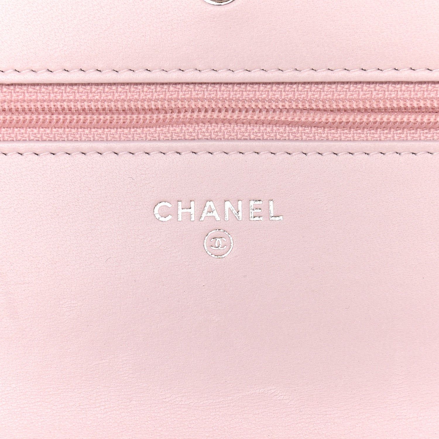 Chanel Lambskin Quilted Wallet On Chain WOC Light Pink 5 of 9