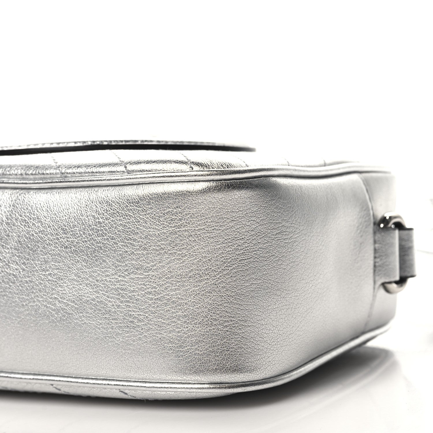 Gucci Metallic Sakai Be Green Calfskin Diagonal Stitched Small Blondie Shoulder Bag Silver 10 of 10