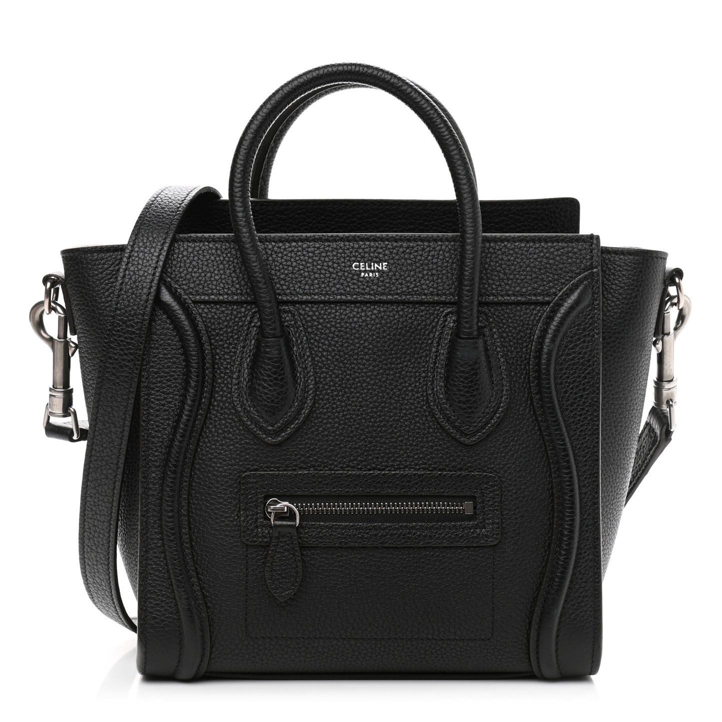 Drummed Calfskin Nano Luggage Black