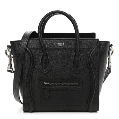 Celine Drummed Calfskin Nano Luggage Black 1 of 10