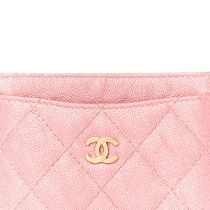Chanel Iridescent Caviar Quilted Card Holder Pink 9 of 14