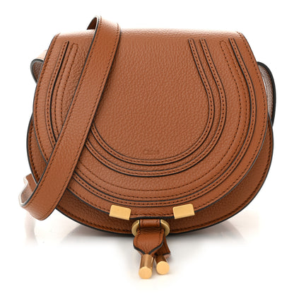 Chloe Grained Calfskin Small Marcie Saddle Bag Tan 1 of 10