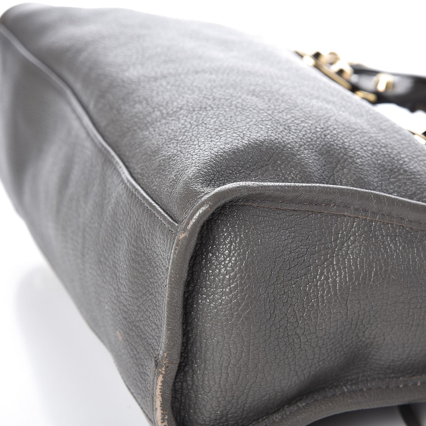 Chevre Gold Metallic Edge Hardware S City Gris Acier