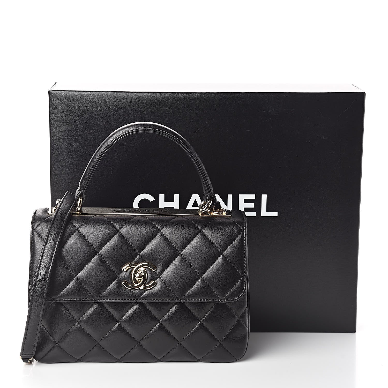 Chanel Lambskin Quilted Small Trendy CC Dual Handle Flap Bag Black 12 of 12