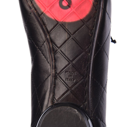 Chanel Lambskin Cambon Quilted Ballerina Flats 38 Black 13 of 18