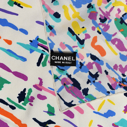 Chanel Silk CC Flights Square Scarf Ecru Multicolor 3 of 5