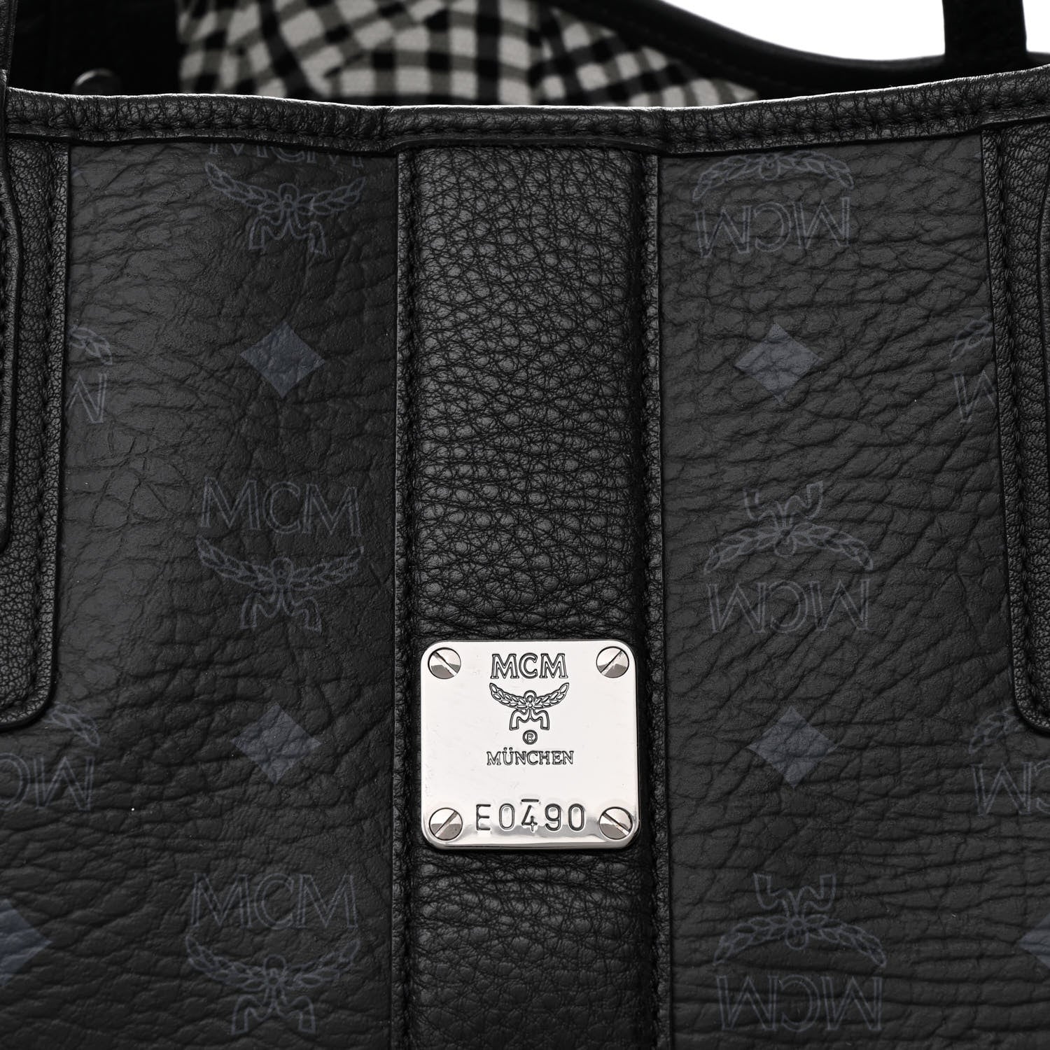 MCM Visetos Large Liz Reversible Shopper Tote Black 9 of 12