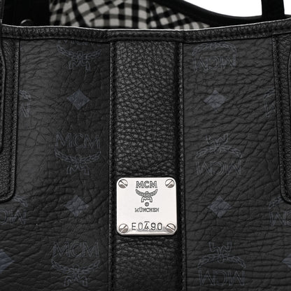 MCM Visetos Large Liz Reversible Shopper Tote Black 9 of 12