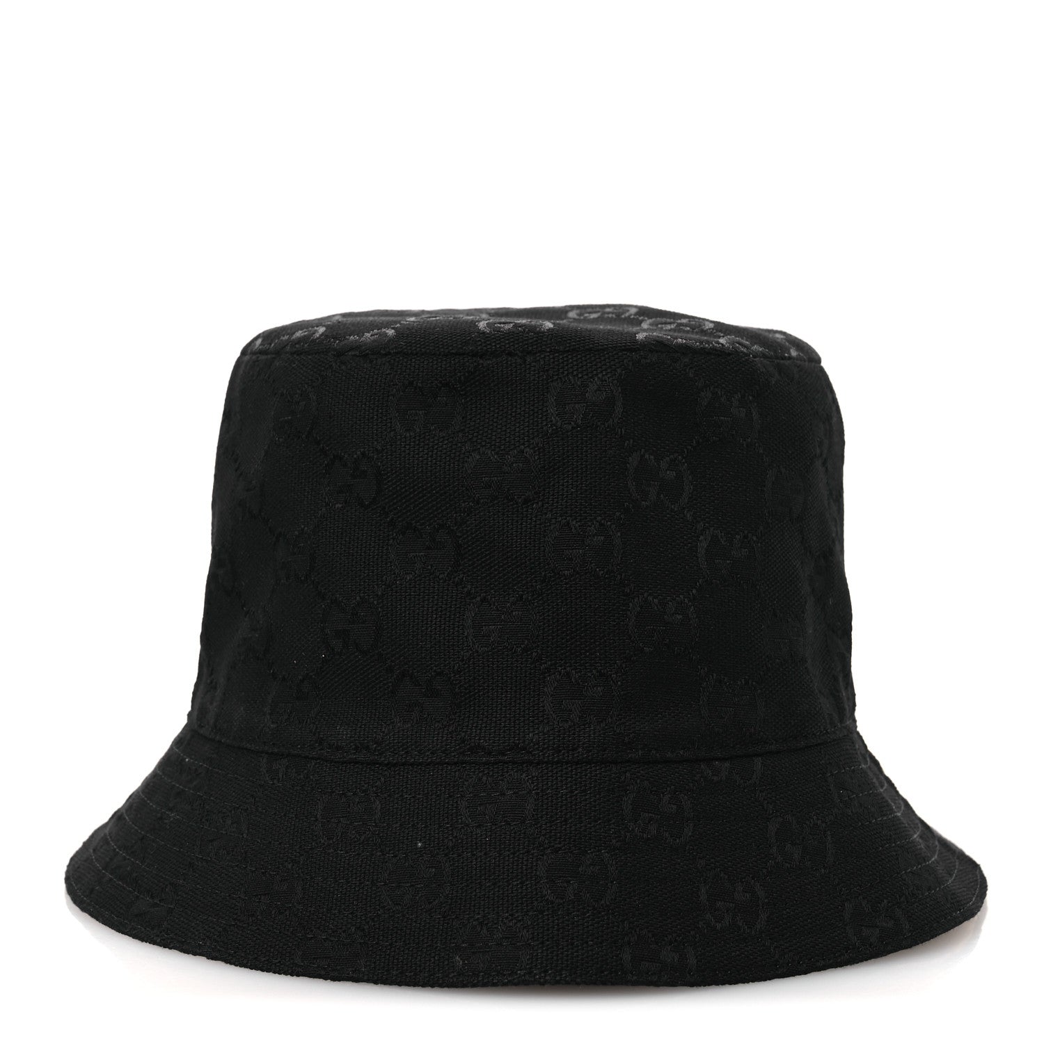 Gucci Canvas Monogram Reversible Bucket Hat L Black Beige 10 of 15
