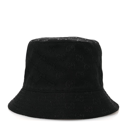 Gucci Canvas Monogram Reversible Bucket Hat L Black Beige 10 of 15