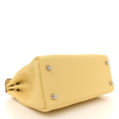 Hermes Togo Kelly Retourne 25 Jaune Poussin 4 of 11