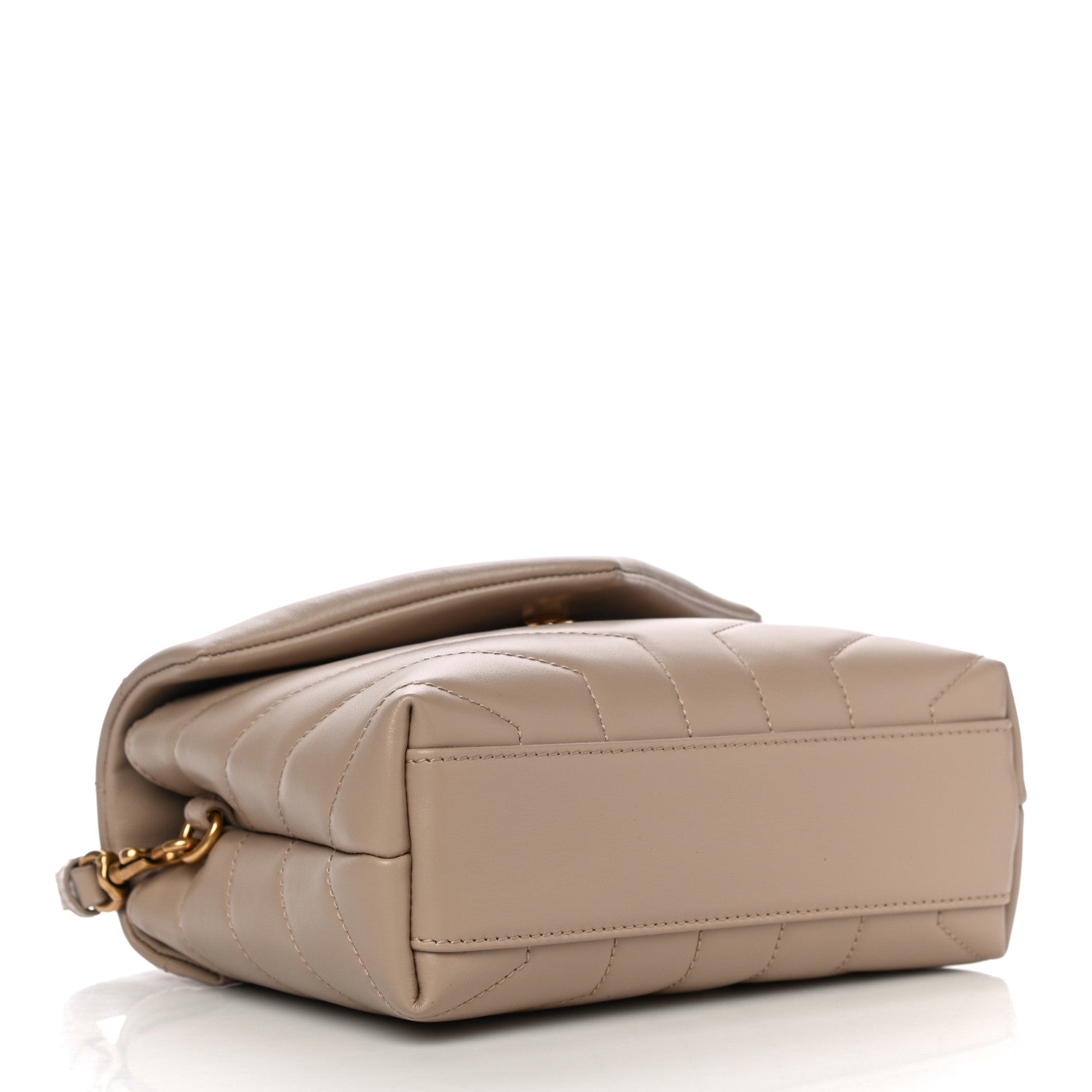 Saint Laurent Calfskin Y Quilted Monogram Toy Loulou Crossbody Bag Latte 3 of 10