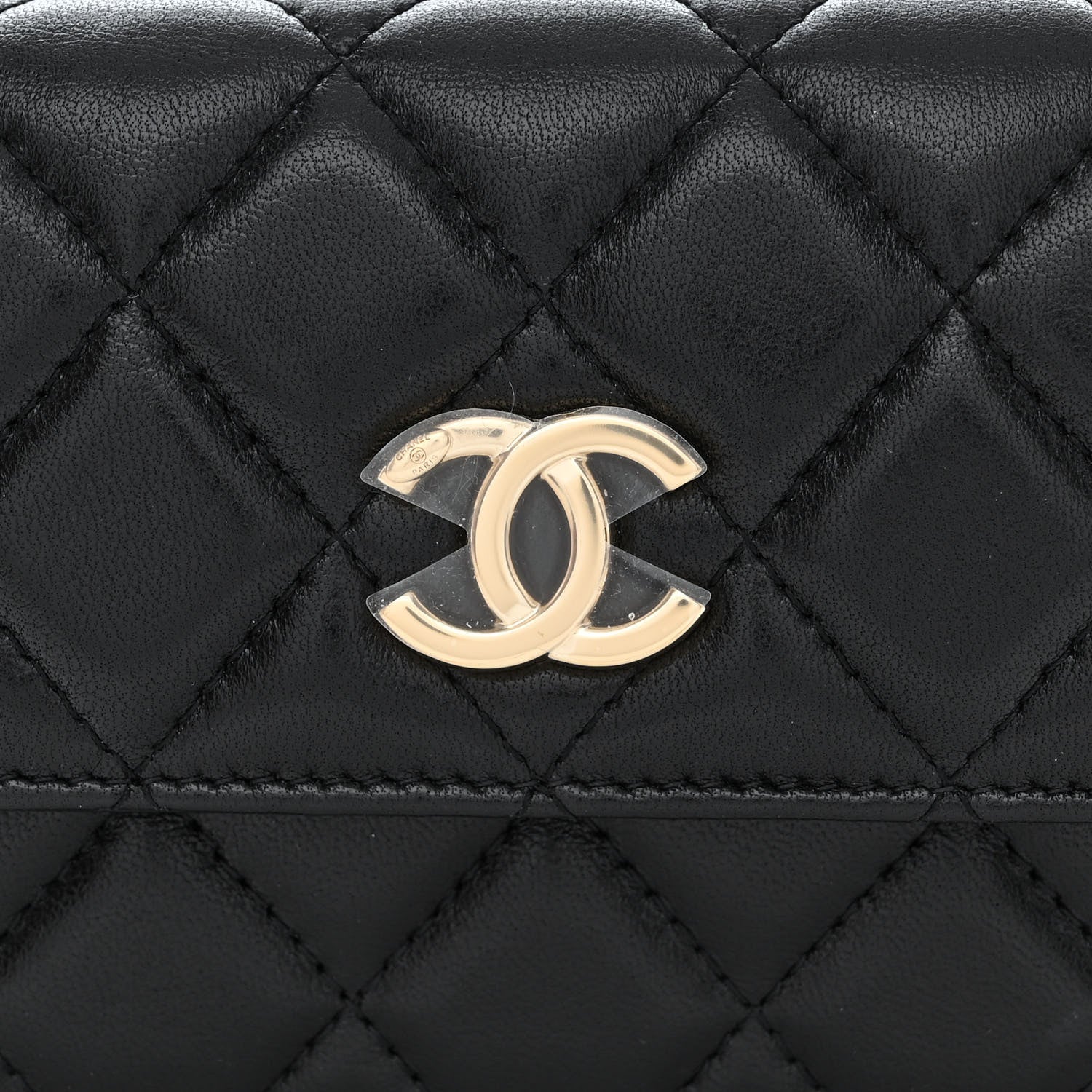 Chanel Shiny Lambskin Ribbon Quilted Flap Belt Bag Black 9 of 12