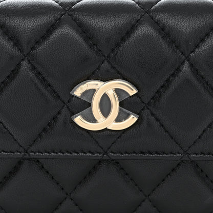 Chanel Shiny Lambskin Ribbon Quilted Flap Belt Bag Black 9 of 12
