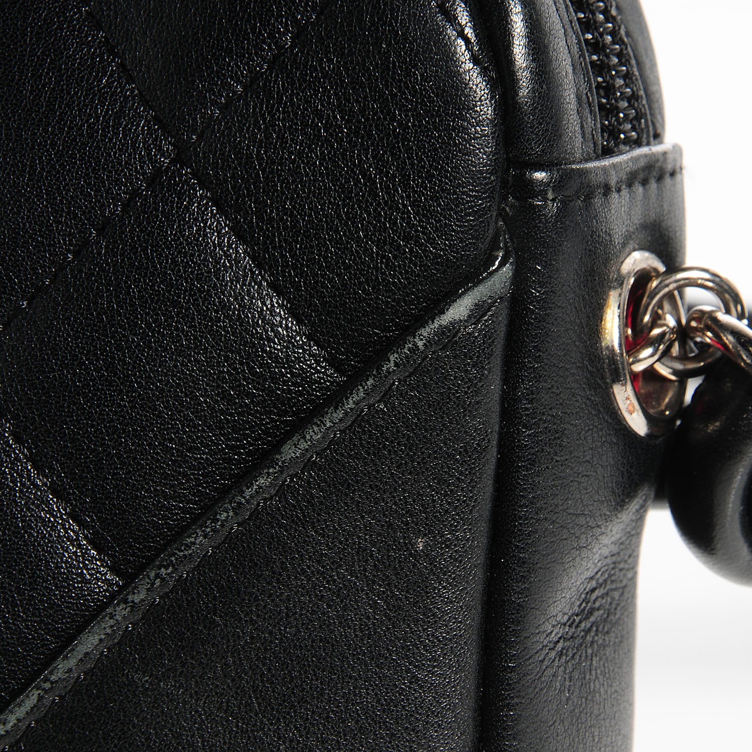 Chanel Calfskin Quilted Cambon Pochette Black White 9 of 9