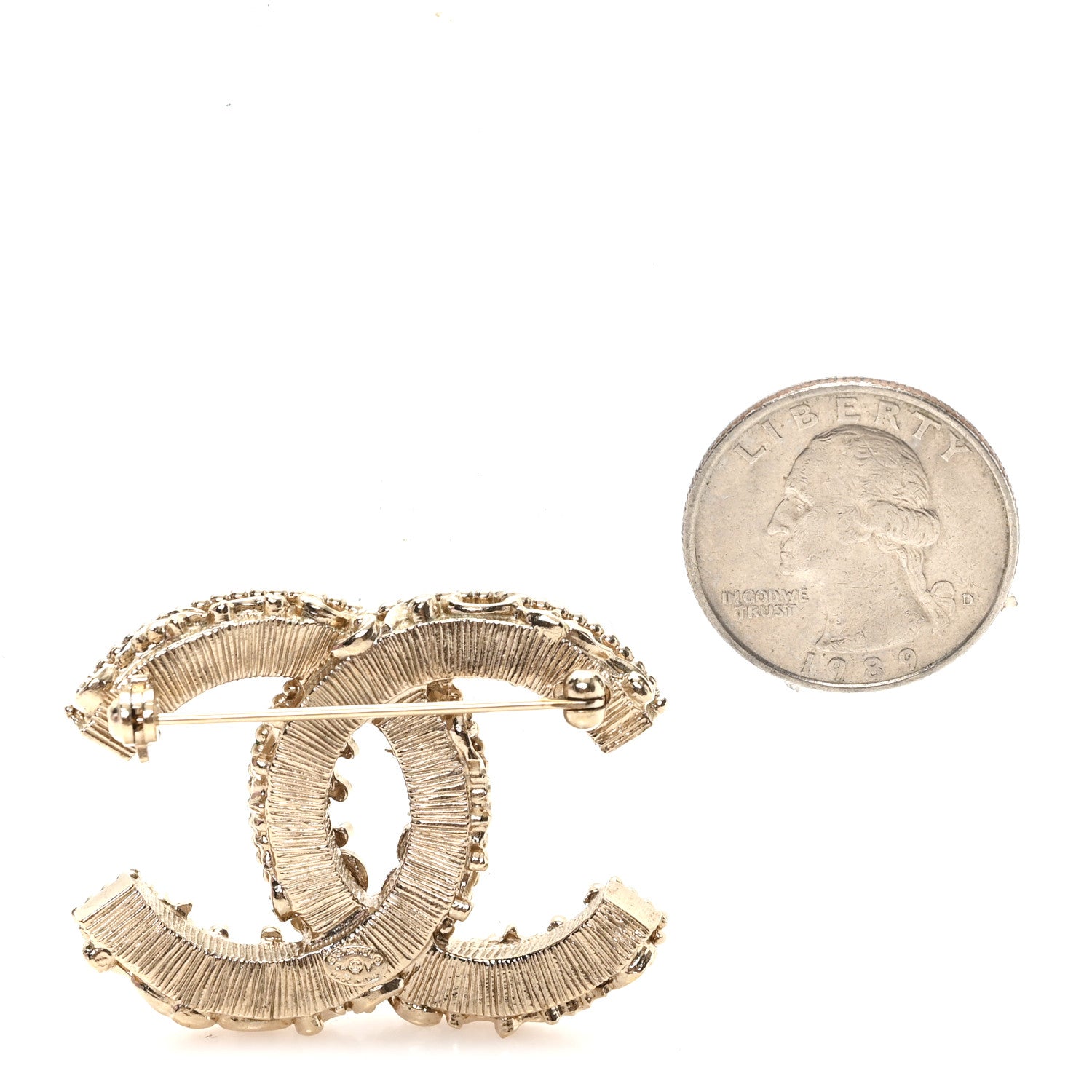 Chanel Enamel CC Baroque Brooch Black Gold 2 of 3