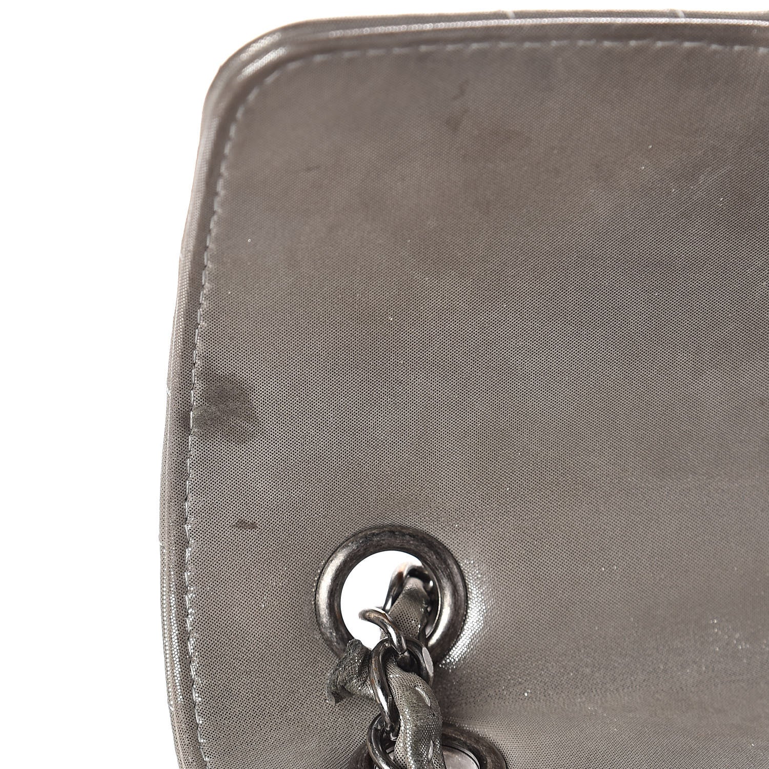 Chanel Metallic Calfskin Chevron Quilted Small Urban Spirit Backpack Silver 9 of 12