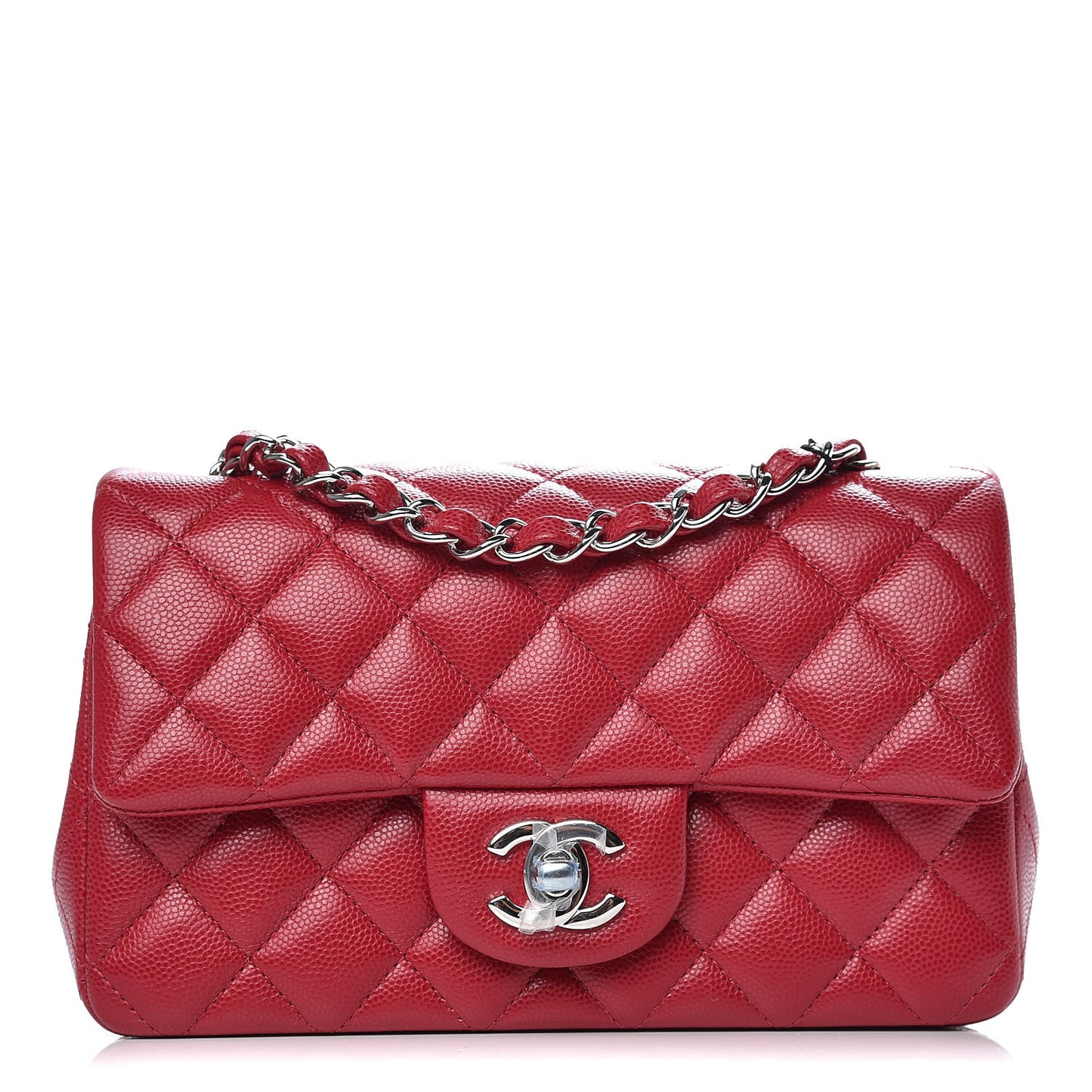 Caviar Quilted Mini Rectangular Flap Pink