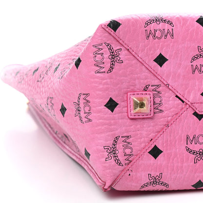 MCM Visetos Kira North South Shopper Tote Pink 7 of 8