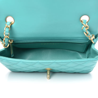 Chanel Lambskin Quilted Mini Rectangular Flap Green 5 of 11