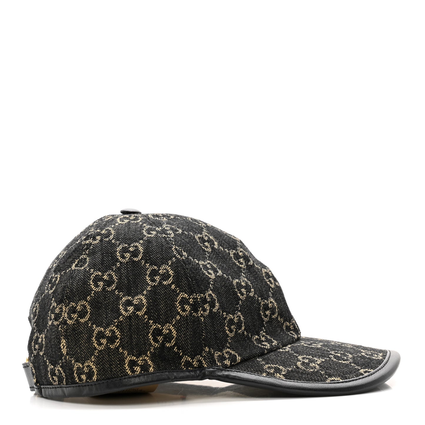Denim Calfskin GG Monogram Oscar Baseball Hat M Black Ivory