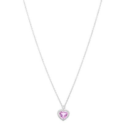 Graff 18K White Gold Diamond Pink Sapphire Constellation Heart Pendant Necklace 1 of 6