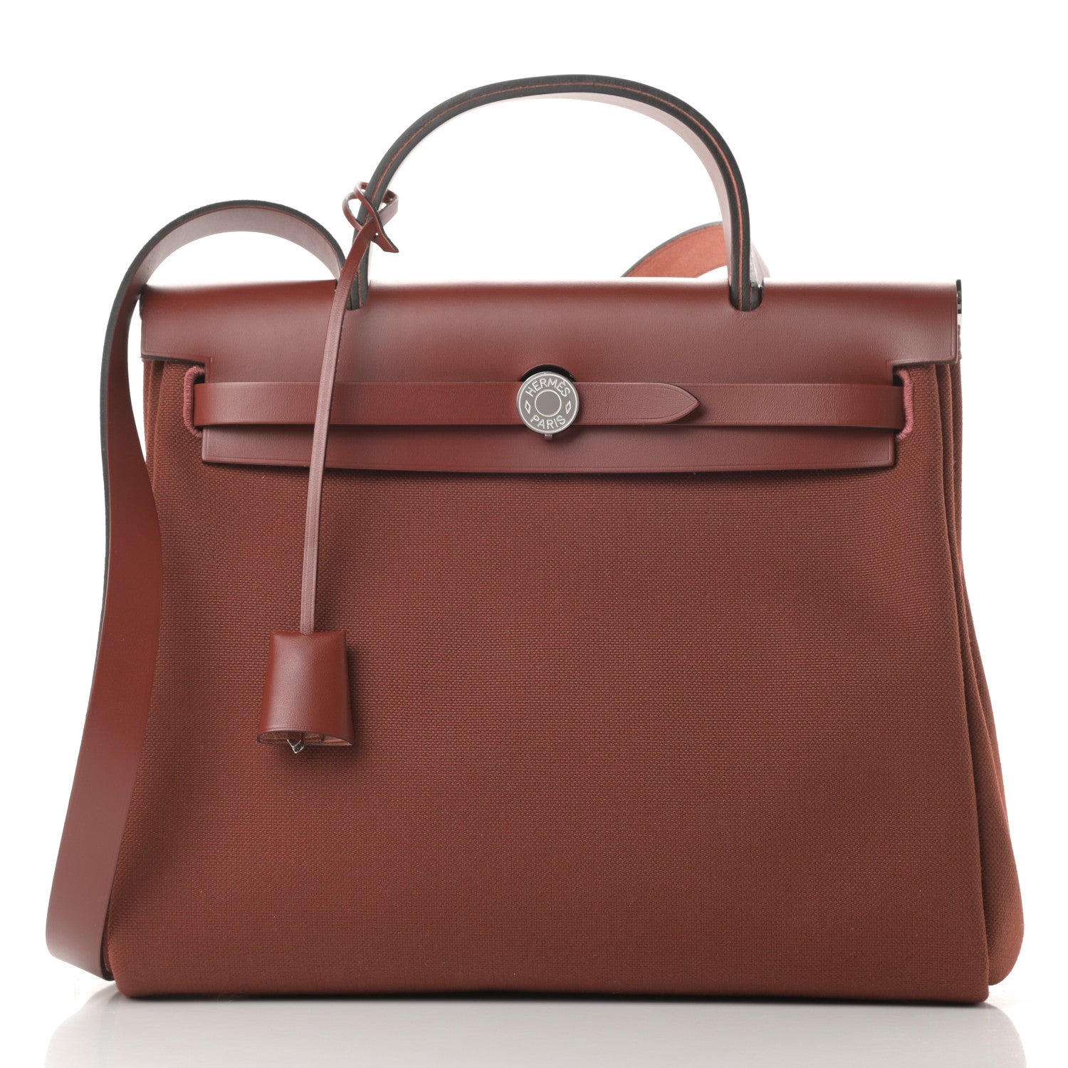 Hermes Vache Hunter Toile Herbag Zip 31 PM Rouge H 3 of 14