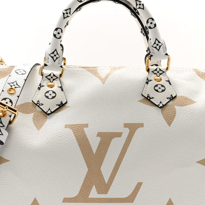 Louis Vuitton Monogram Giant Speedy Bandouliere 30 Kaki Beige 9 of 12