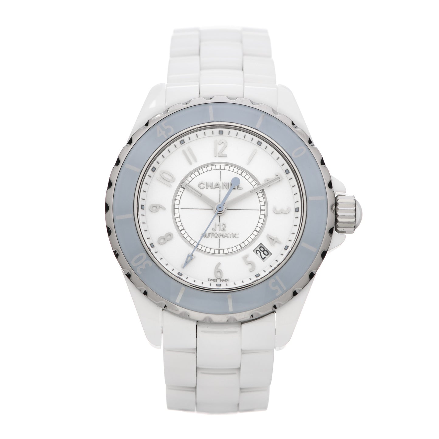 Stainless Steel Ceramic 38mm J12 Automatic Watch Soft Blue