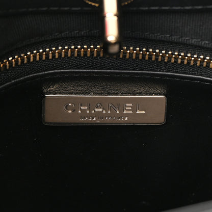 Chanel Shiny Crumpled Calfskin Quilted Mini 31 Shopping Bag Black 6 of 11