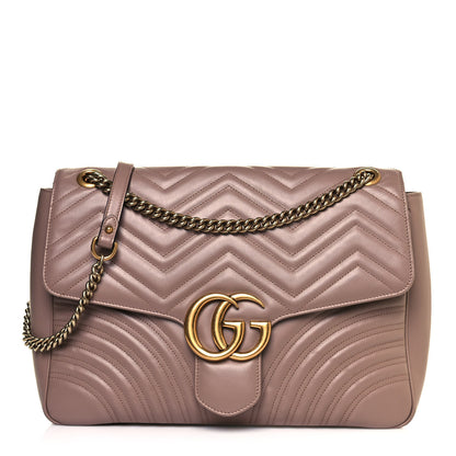 Gucci Calfskin Matelasse Large GG Marmont Shoulder Bag Porcelain Rose 1 of 16