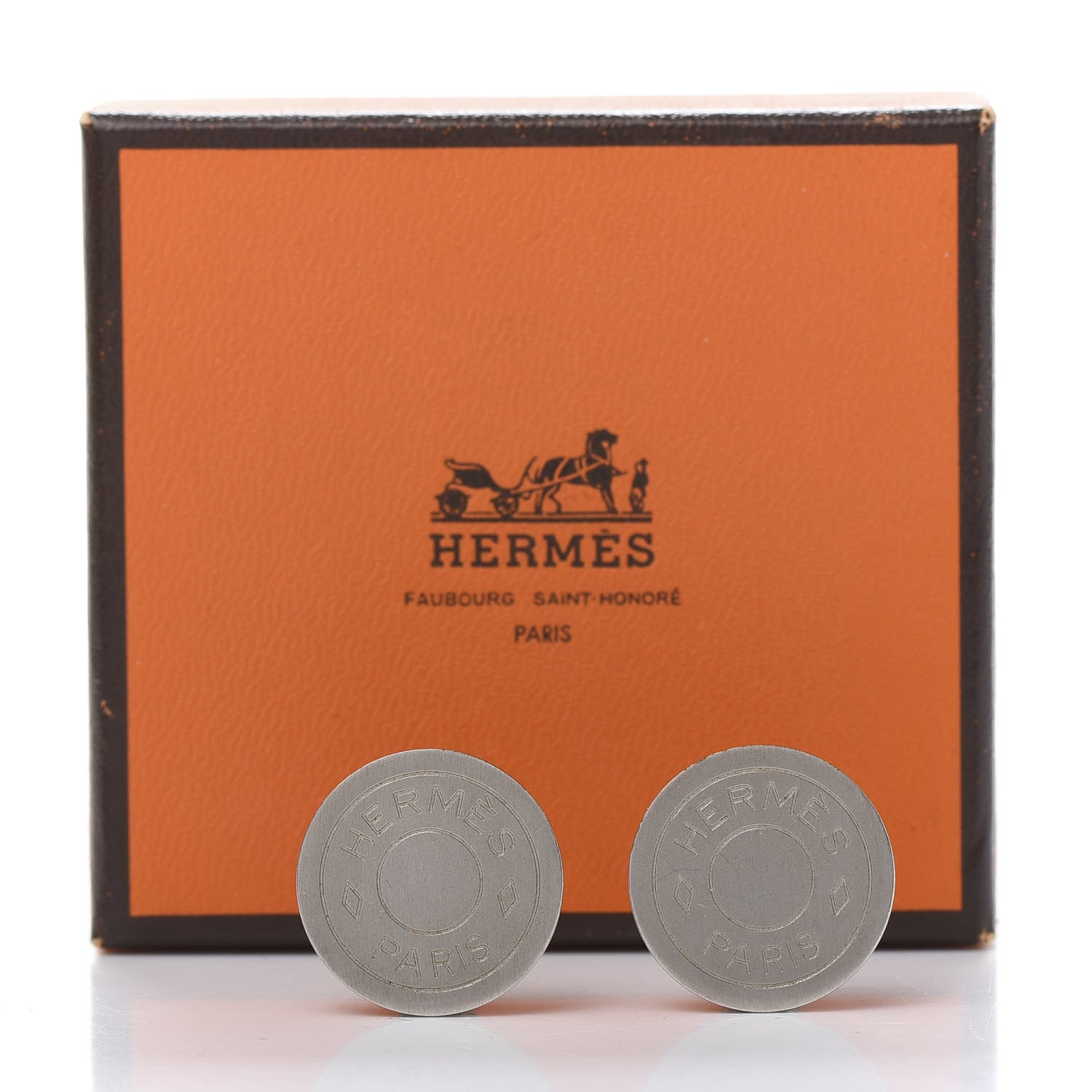 Hermes Palladium Clou De Selle Clip On Earrings 5 of 5