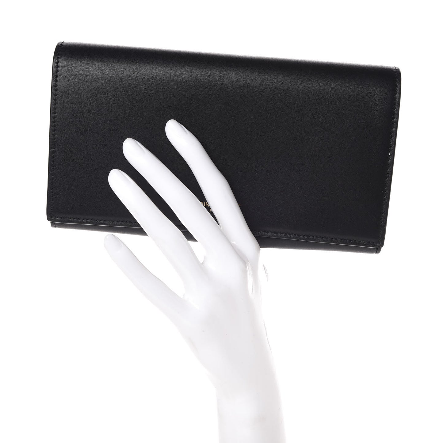 Smooth Calfskin Classic Large Flap Wallet Black