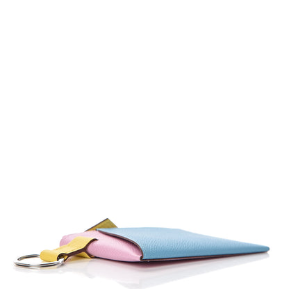 Hermes Epsom Vertige Mini Colorblock Card Holder Mauve Sylvestre Bleu Du Nord Juane De Naples 9 of 16