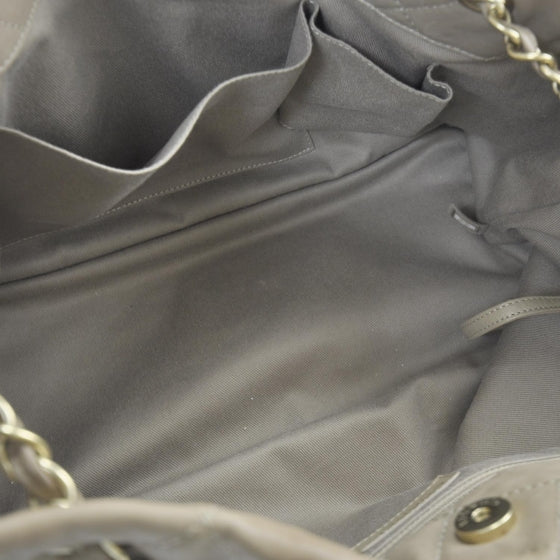 Leather Natural Beauty Tote Dark Beige