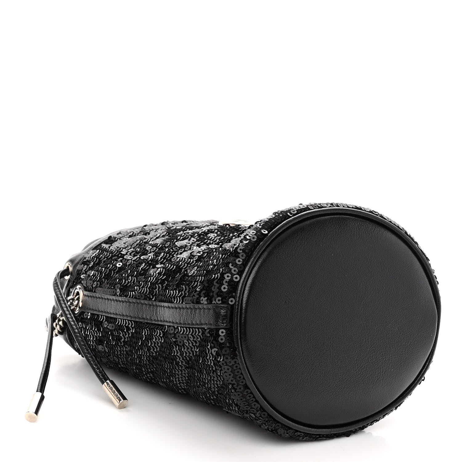 Gucci Sequin Mini GG Marmont 2.0 Bucket Bag Black 4 of 9
