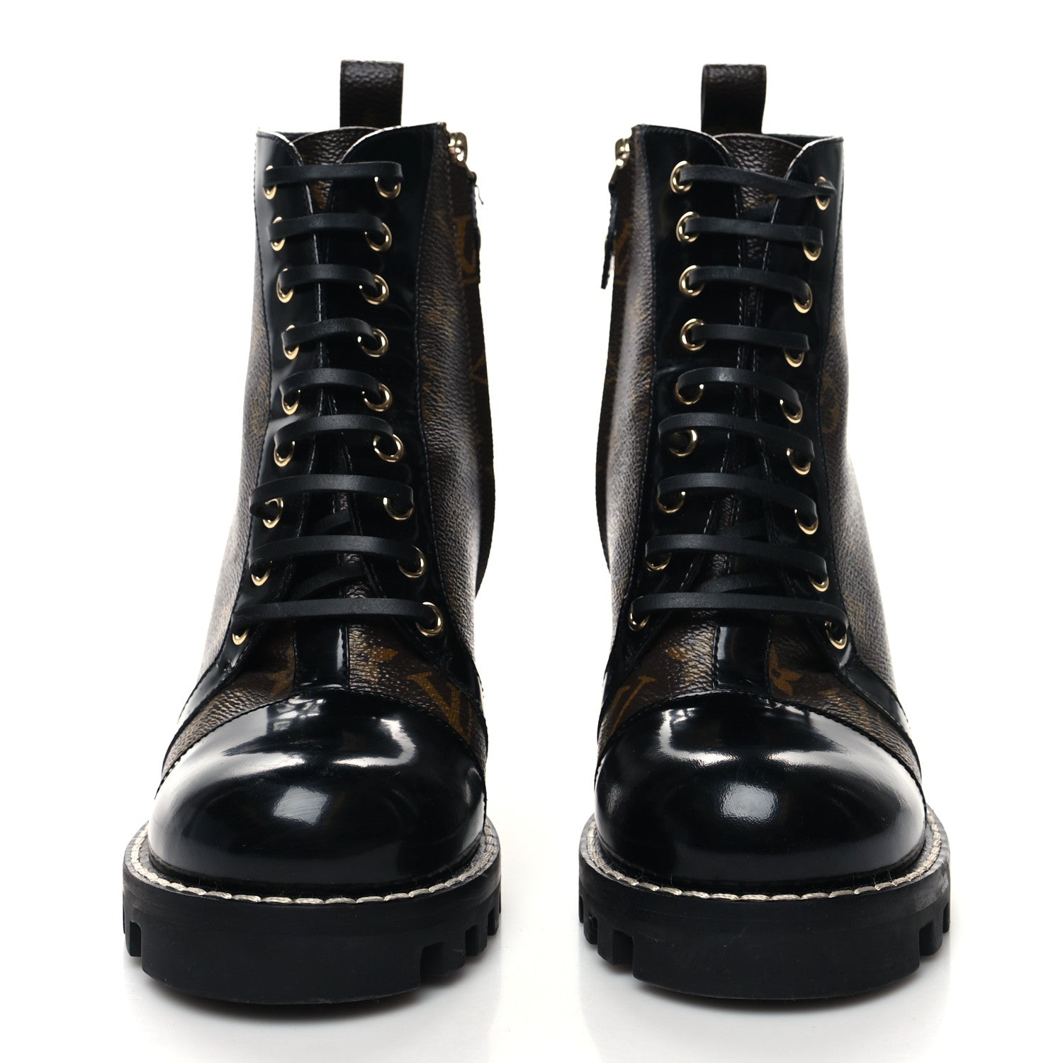 Louis Vuitton Patent Calfskin Monogram Star Trail Ankle Boots 39 Black 2 of 7