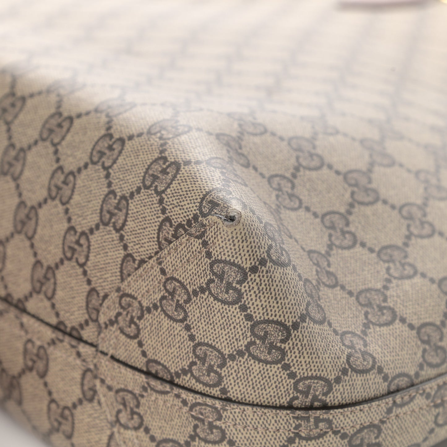 GG Supreme Monogram Reversible Tote Beige Tuscany