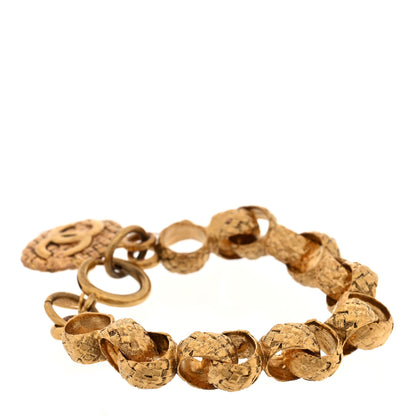 Chanel Metal Quilted CC Coin Bracelet Gold 3 of 4