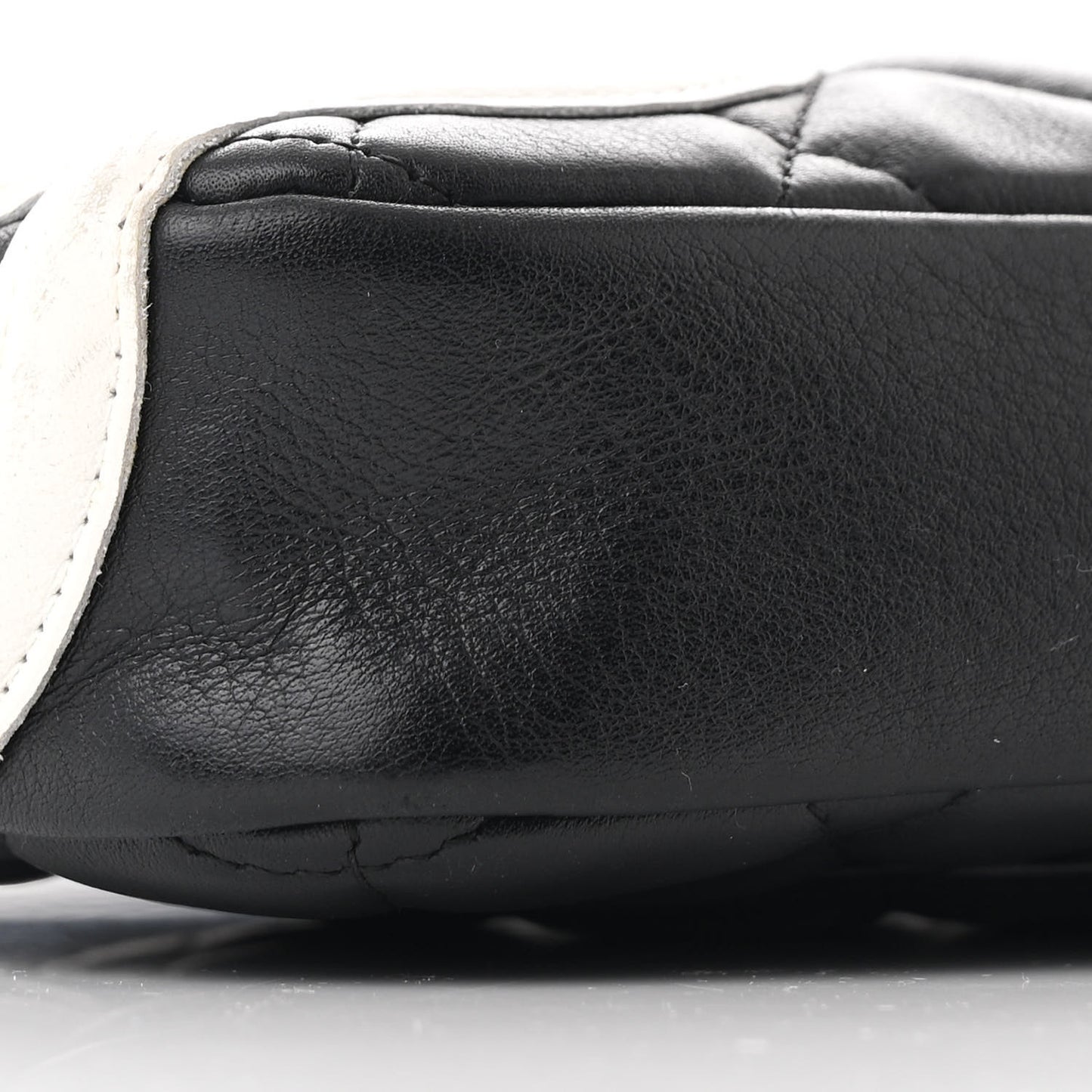 Calfskin Quilted Cambon Pochette Black White