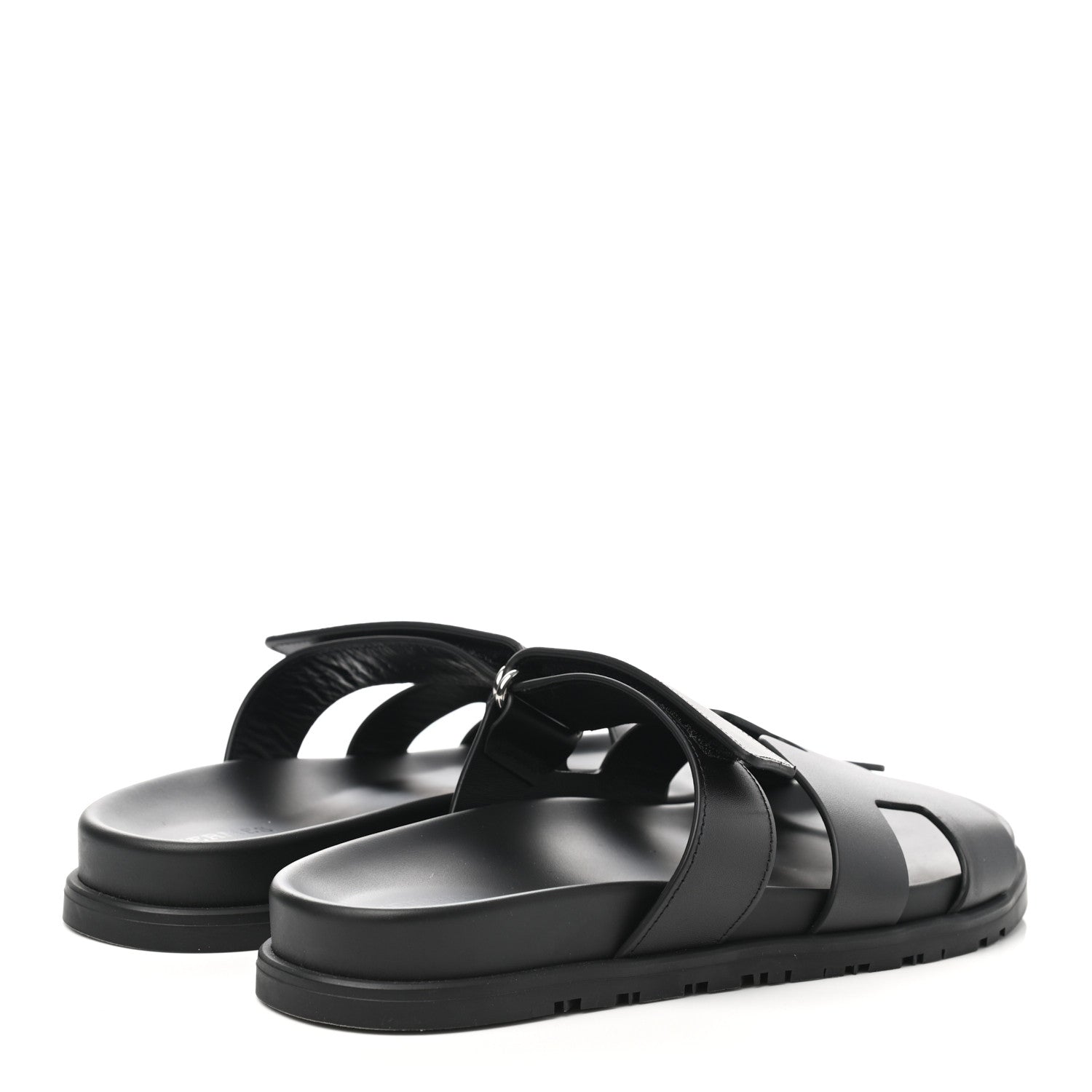 Hermes Calfskin Womens Chypre Sandals 39 Black 4 of 9