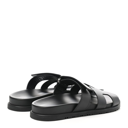 Hermes Calfskin Womens Chypre Sandals 39 Black 4 of 9