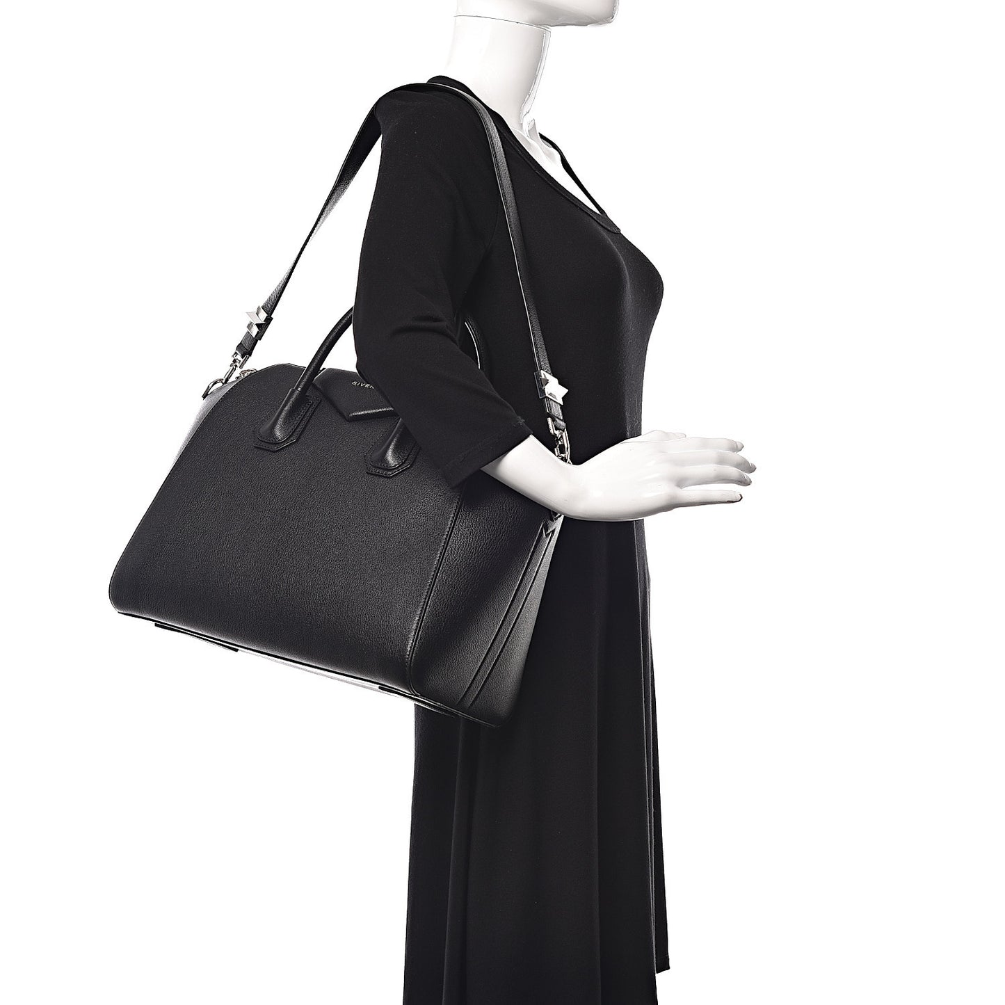 Sugar Goatskin Medium Antigona Black